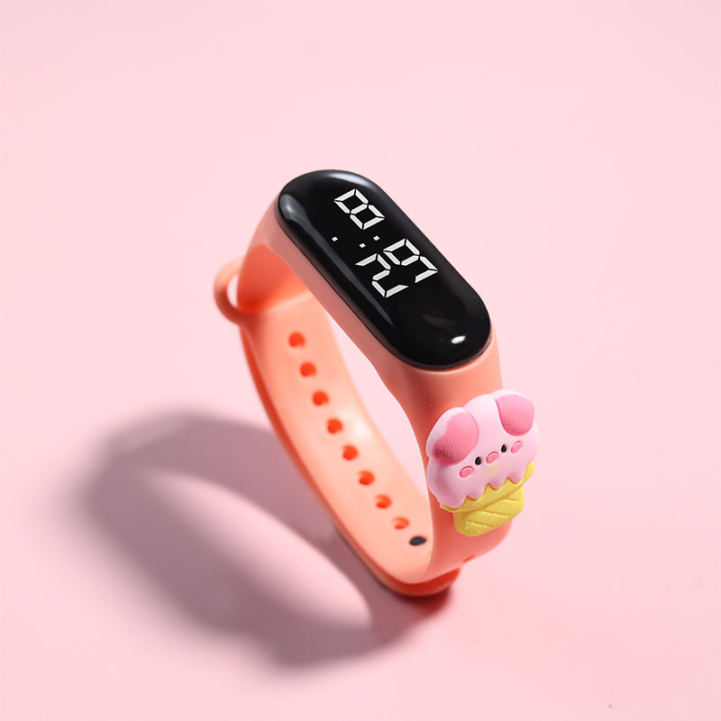 New Summer Ice Cream M3 Doll LED Electronic Watch Cute Ice Cream Student Swimming Simple Watch Waterproof