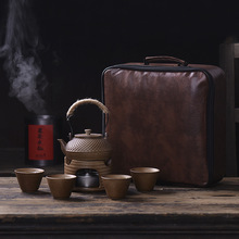 复古茶具套装旅行炭炉便携装户外粗陶功夫泡茶壶柴烧茶杯一件代发