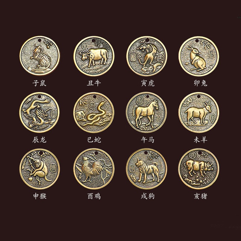 十二生肖钥匙挂件鼠马虎龙蛇猴鸡狗猪吊坠圆牌汽车挂饰批发-阿里巴巴