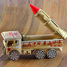 木制导弹车模型玩具创意儿童仿真汽车模型军事战车火箭车工厂批发
