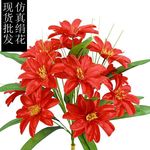 义乌照屏仿真绢花芍药花厂家现货批发仿真假花 12头西荷莲把花