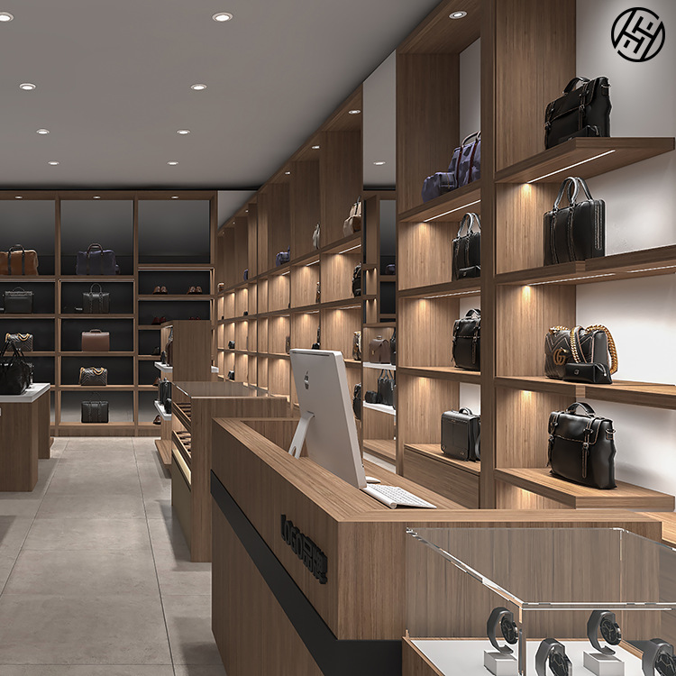 品牌集合皮具店展示柜手提包包展示柜墙架木质精品展柜奢侈品货架