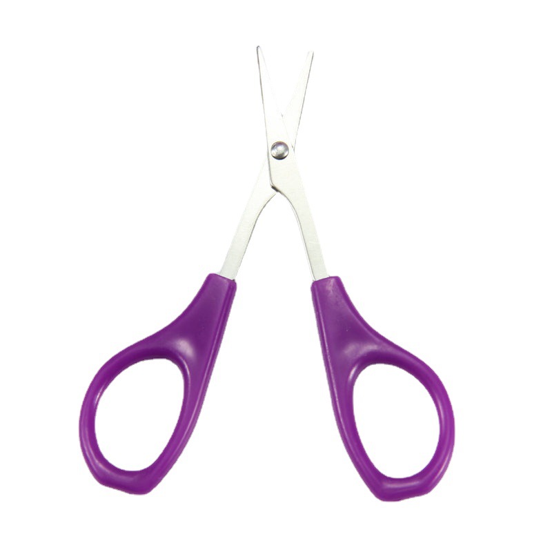 Office and Household Stainless Steel Scissors Children's Handwork Mini Straight Head Scissors Trimming Eyebrow Nose Hair Elbow Scissors