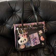 新款日系二次元漫画风痛包女生JK格子单价斜挎大容量上课通勤包