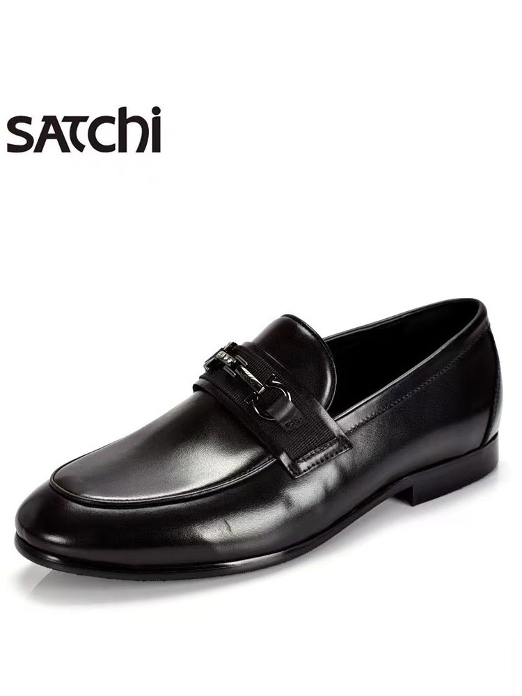 换季新品沙驰男士皮鞋新款软底正装商务2023黑色真皮休闲鞋新郎耐