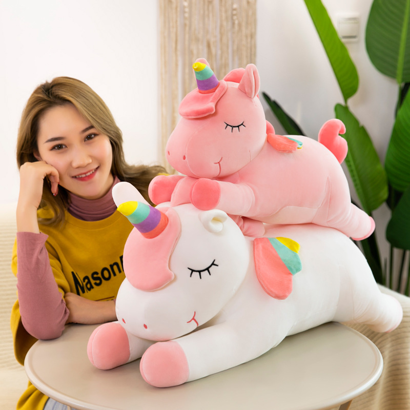 Cross-Border Unicorn Plush Toy Large Doll Pillow Angel Pony Doll Children Doll Wholesale plus Logo