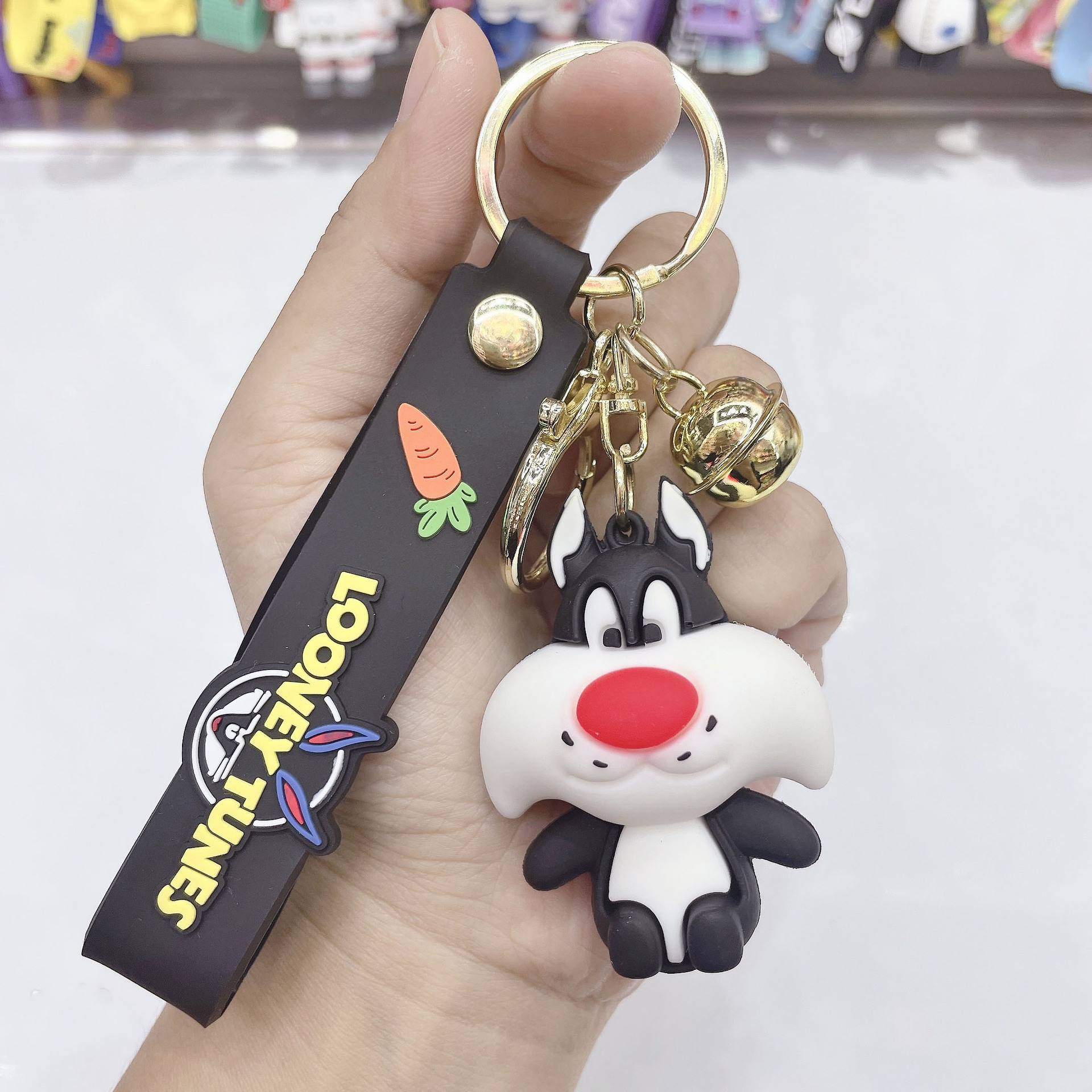 Creative Cartoon Anime Cuidao Keychain Doll Cute Silly Big Cat Pendant Schoolbag Car Key Chain Wholesale