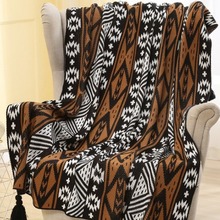 亚马逊新款沙发毯波西米亚风空调毯午睡毯盖毯床尾毯针织毛线毯子
