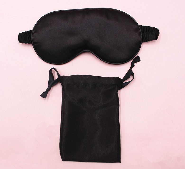 Cross-Border Artificial Silk Eye Mask Drawstring Bag Cloth Bag Wedding Hand-Holding Gift Set Silk Sleep Shading Eye Shield