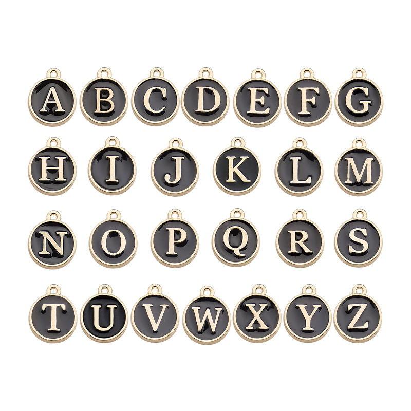26 Kinds of English Dripping Oil Letter Alloy Accessories 10 Colors Optional DIY Pendant Bracelet Necklace Earrings Ornament Accessories