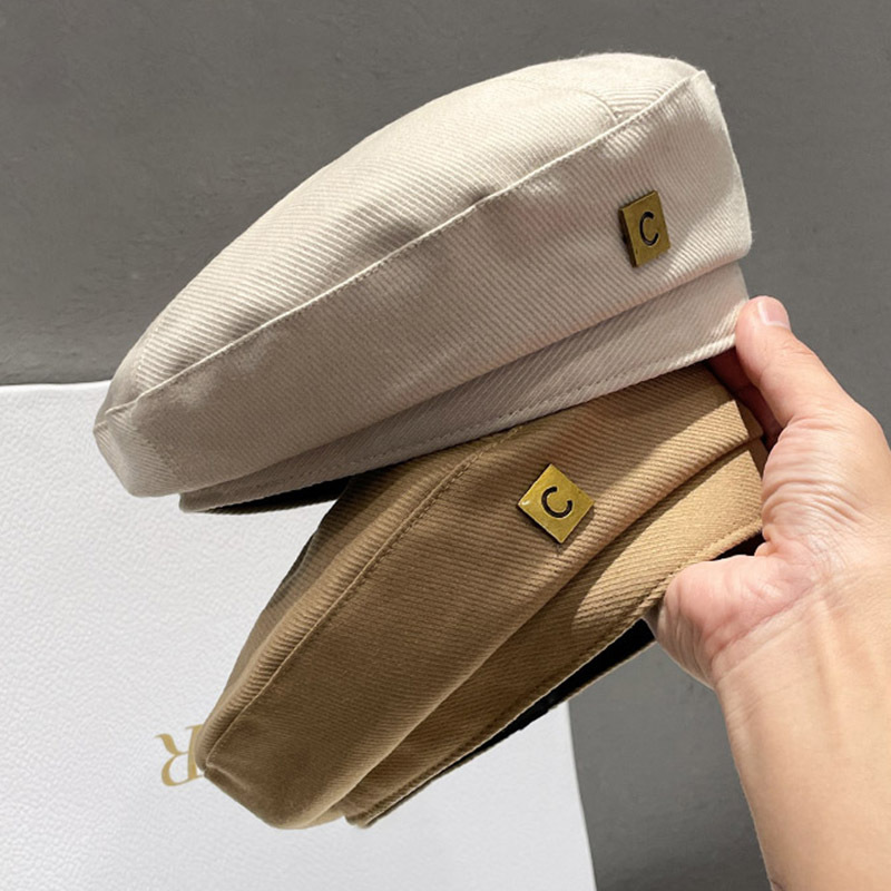 korean style ins small icon letter c beret women‘s spring and autumn all-matching internet sensation literature style face-looking little painter beret