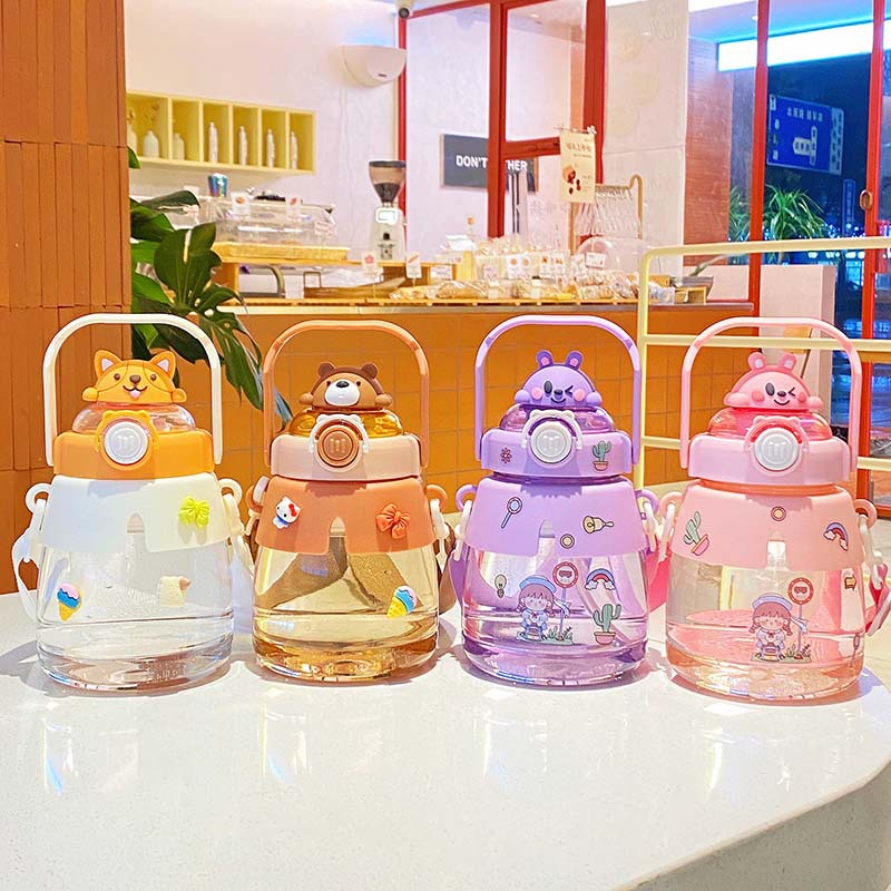 doll cloak big belly cup t barrels cup with suction tubes kettle plastic summer unisex internet celebrity water cup