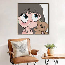 星蝶公主头像挂画女生卧室情侣房卡通动漫壁画手绘油画客厅装饰画