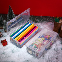 透明铅笔盒大容量素描美术用品收纳盒可叠加学生多功能文具盒笔盒