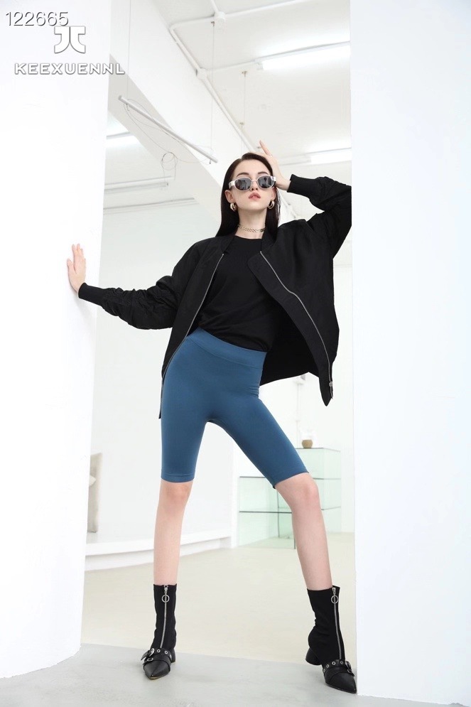 珂宣尼闪电骑行裤x6时尚高腰无痕冰感纤维面料提臀收腹五分打底裤