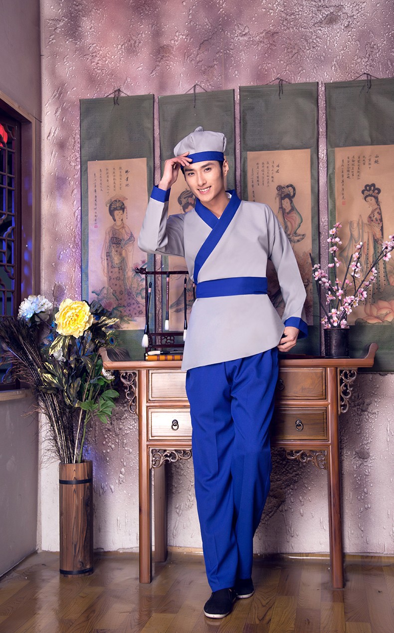成人古装汉服店小二服装古代话剧家丁佣人茶楼酒店跑堂工作演出服