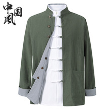 中国风男式唐装汉服男春秋装中式双面穿外套中山装复古中式男装