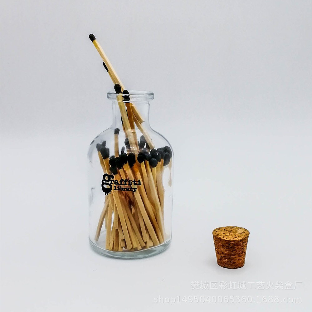 精美玻璃瓶火柴 创意彩色火柴 定制长梗玻璃瓶火柴 香薰蜡烛火柴