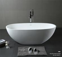 bathtub 人造石浴缸独立成人浴盆白色肤感浴缸民宿酒店小浴缸