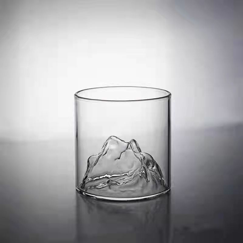 Ws Guanshan Cup Fuji Mountain Glass Retro Japanese Style Water Cup Teacup Whiskey Shot Glass Household Heat-Resistant