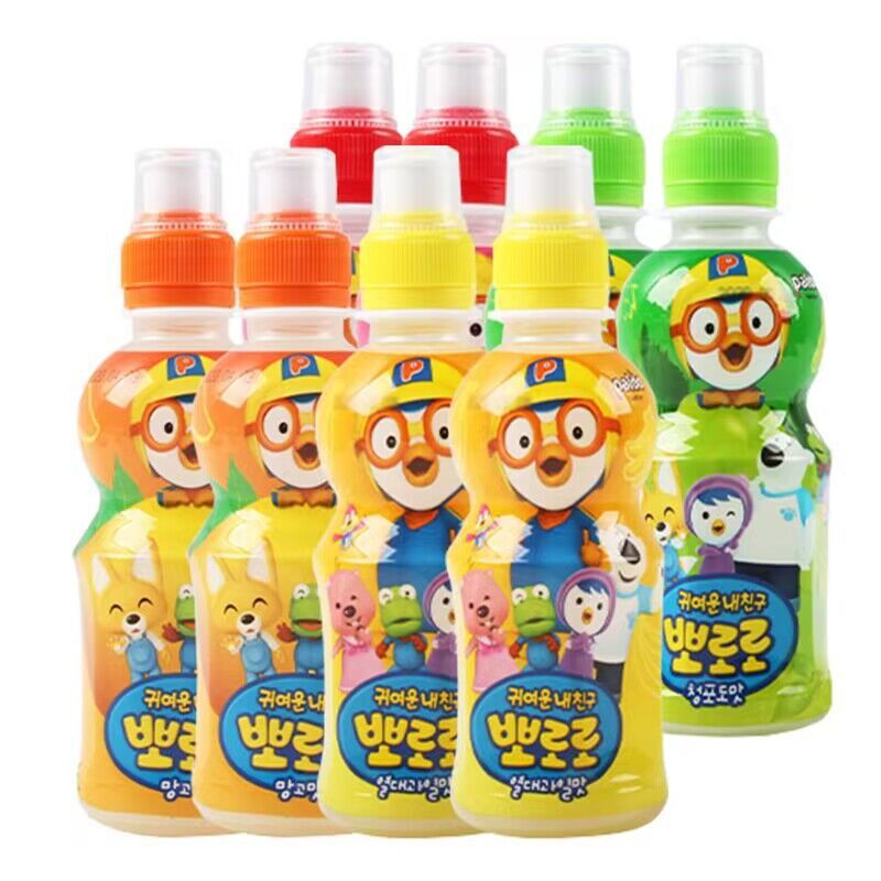 韩国进口儿童饮品整箱批发 pororo啵乐乐奶味饮料235ml/瓶*24瓶