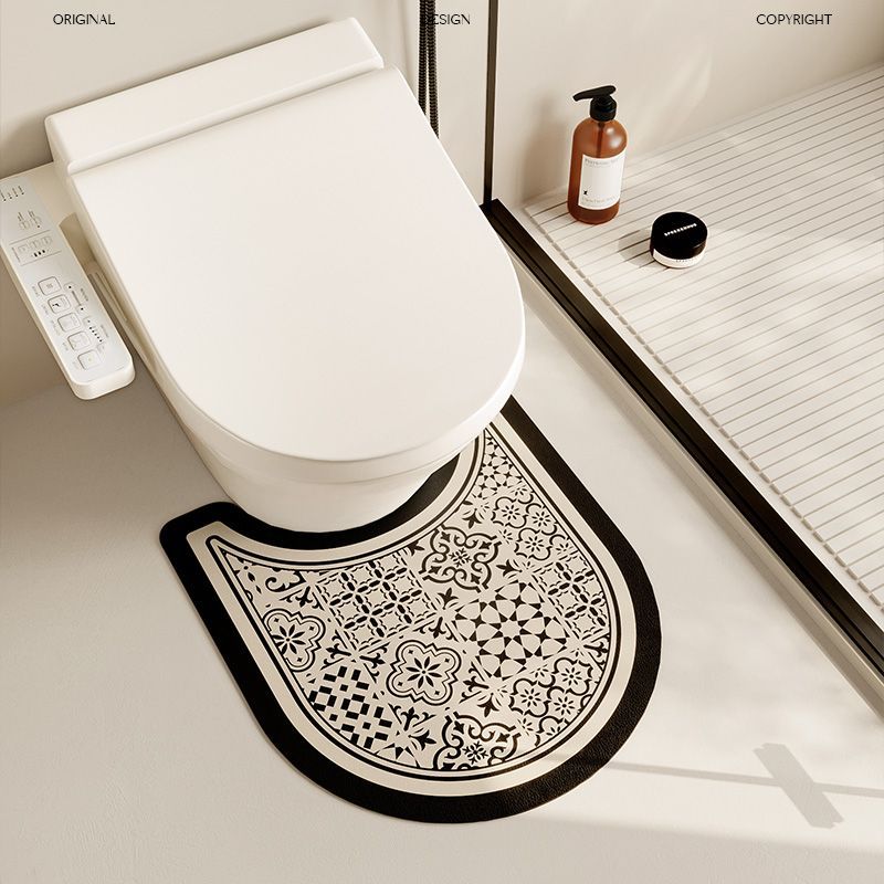 Retro Bathroom Three-Piece Floor Mat Diatom Mud Absorbent Pad Bathroom Non-Slip Floor Mat