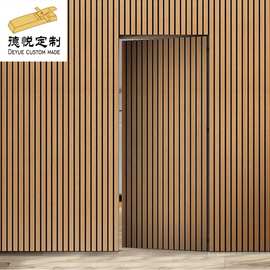 厂家订做实木格栅隐形门 室内暗门护墙板客厅背景墙隐藏门
