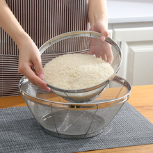 不锈钢沥水篮洗小米芝麻过滤网淘米器洗米筛家用滤水洗菜漏盆
