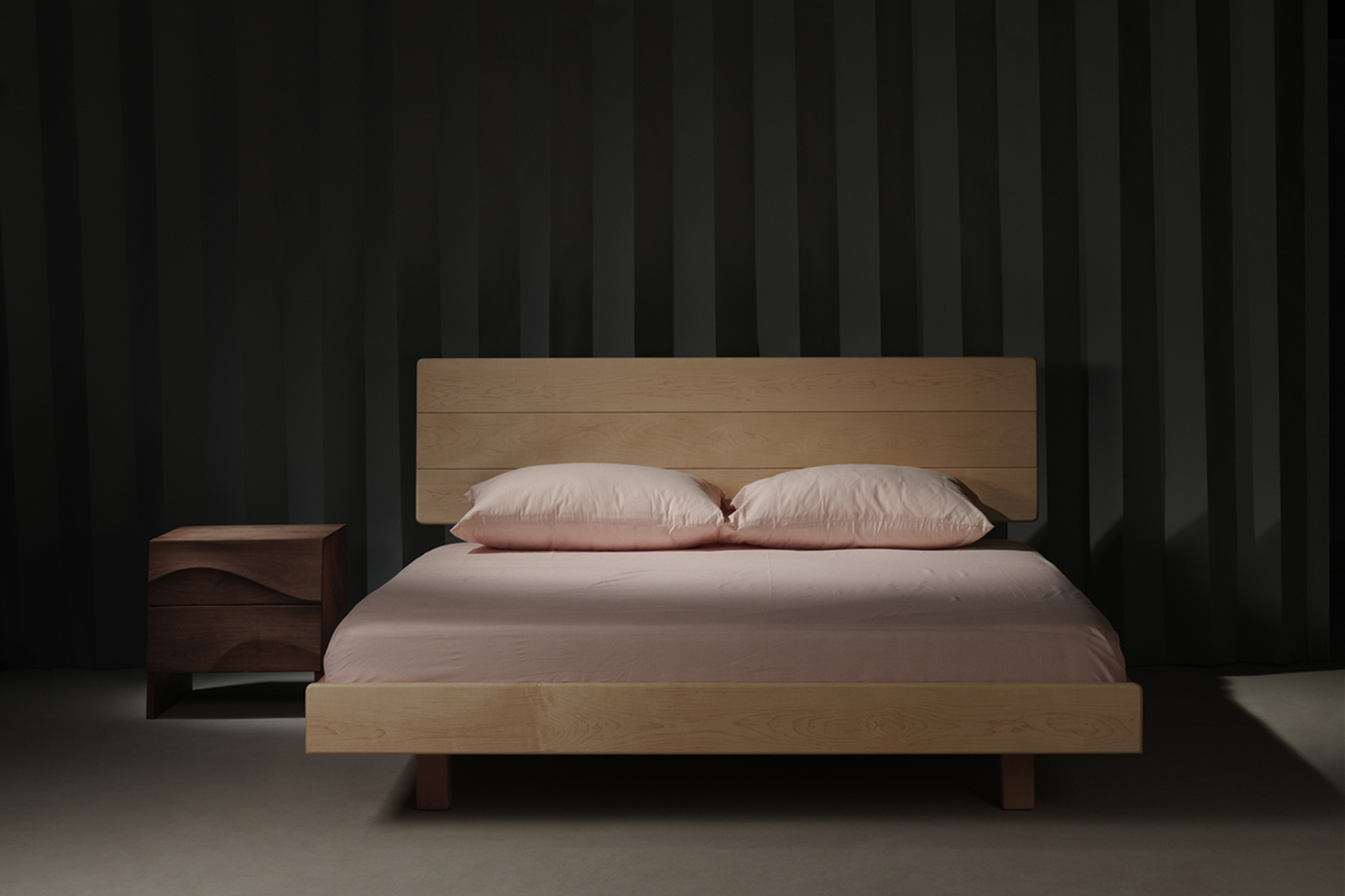 实木家具 塔斯床架 黑胡桃硬枫木简约设计木蜡油卧室家用