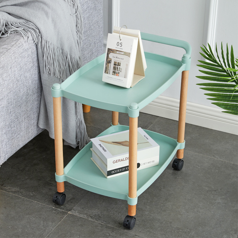 Square Storage Trolley Floor Multi-Tier Movable Household Trolley Square Storage Rack for Kitchen and Living Room