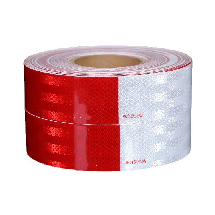 反光贴图案红白反光贴适用地方车身附着力强尺寸30x5款式反光贴加工