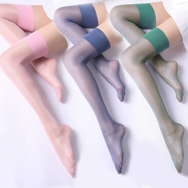 Sakura Japanese Sexy Screw Type Wide-Brimmed Stockings Stockings Flash Ultra-Thin Women over the Knee Hold-Ups Thigh High Socks 0919