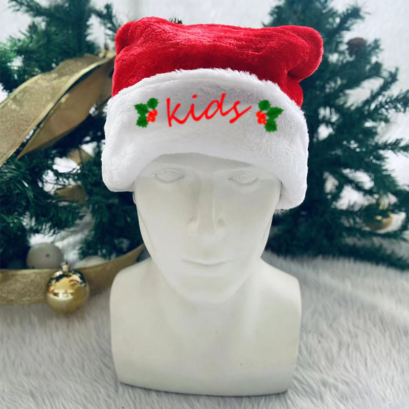 Plush Christmas Hat Family High-End Short Plush Christmas Hat Manufacturers Christmas Decoration Supplies Wholesale