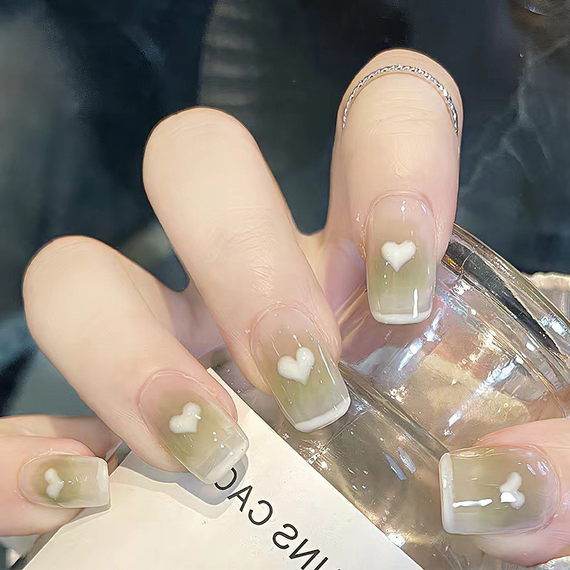 新款热卖小清新nails假指甲贴片成品套装 软甲美甲穿戴式甲片批