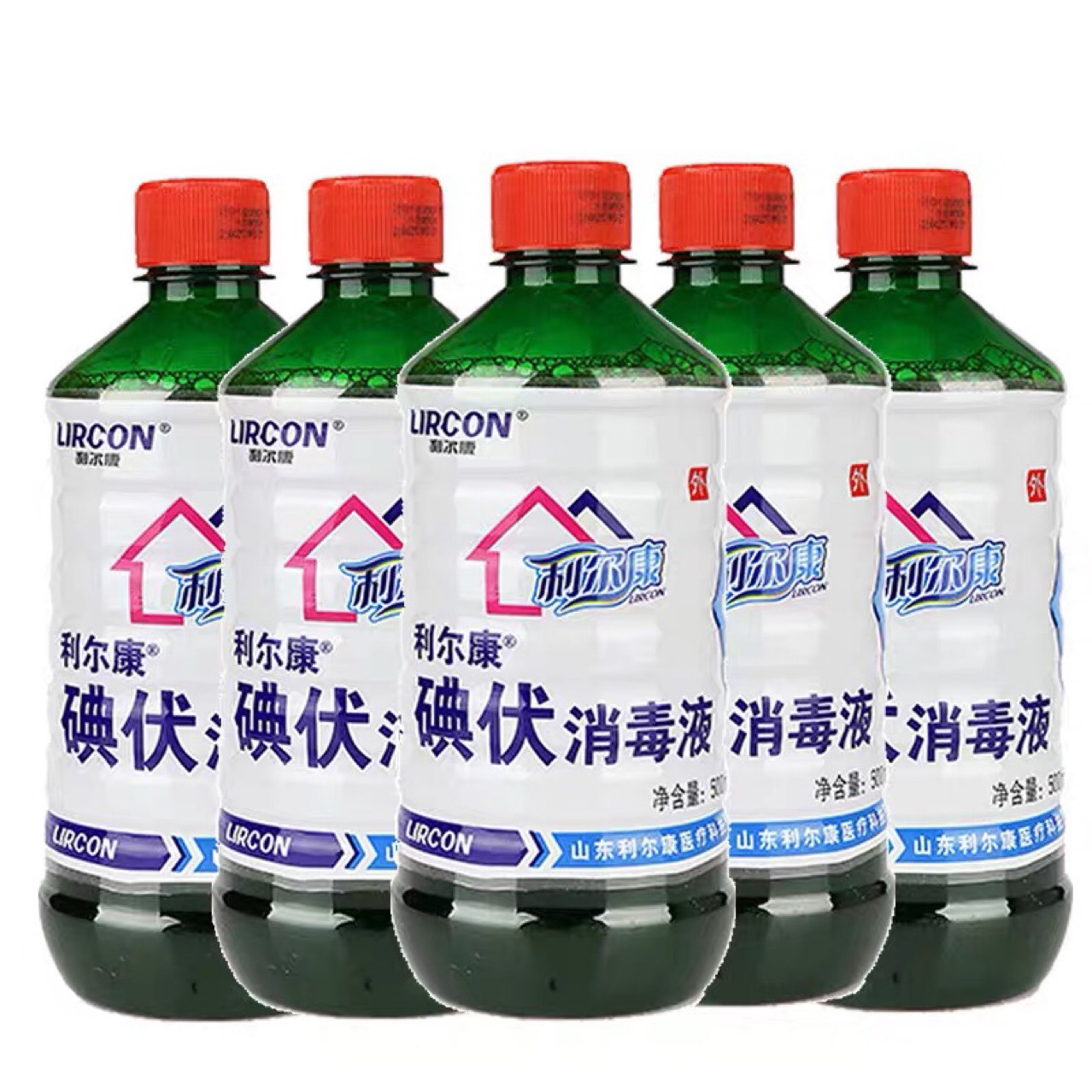 利尔康碘伏消毒液皮肤伤口消毒家用消毒液 大瓶消毒液 500ml