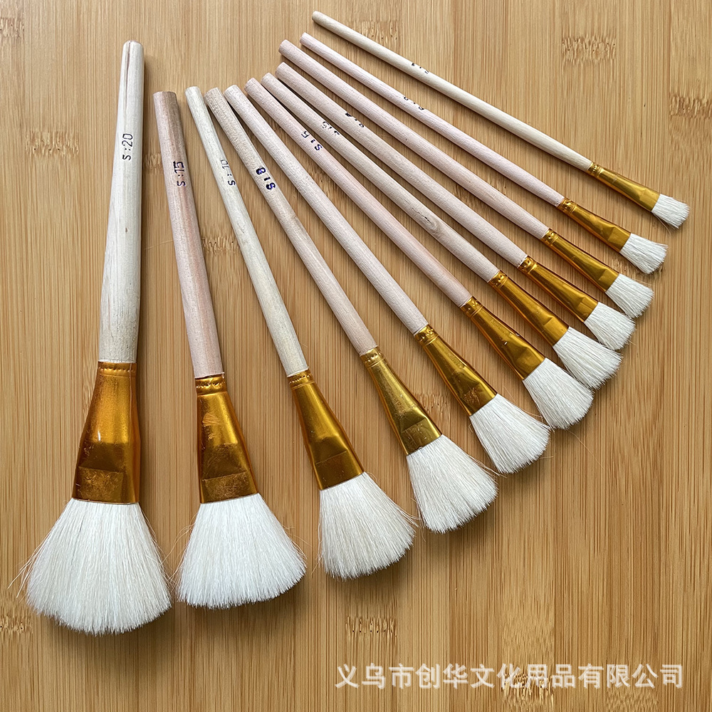 源头直供现货羊毛S笔1-20号树脂陶瓷彩绘工艺彩绘笔普通羊毛S