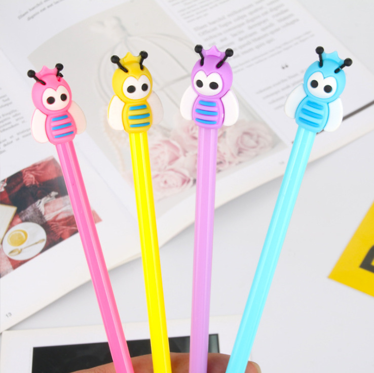 Creative Bee Gel Pen High Quality Office Water-Based Sign Pen Cute Cartoon Student Gel Pen Factory