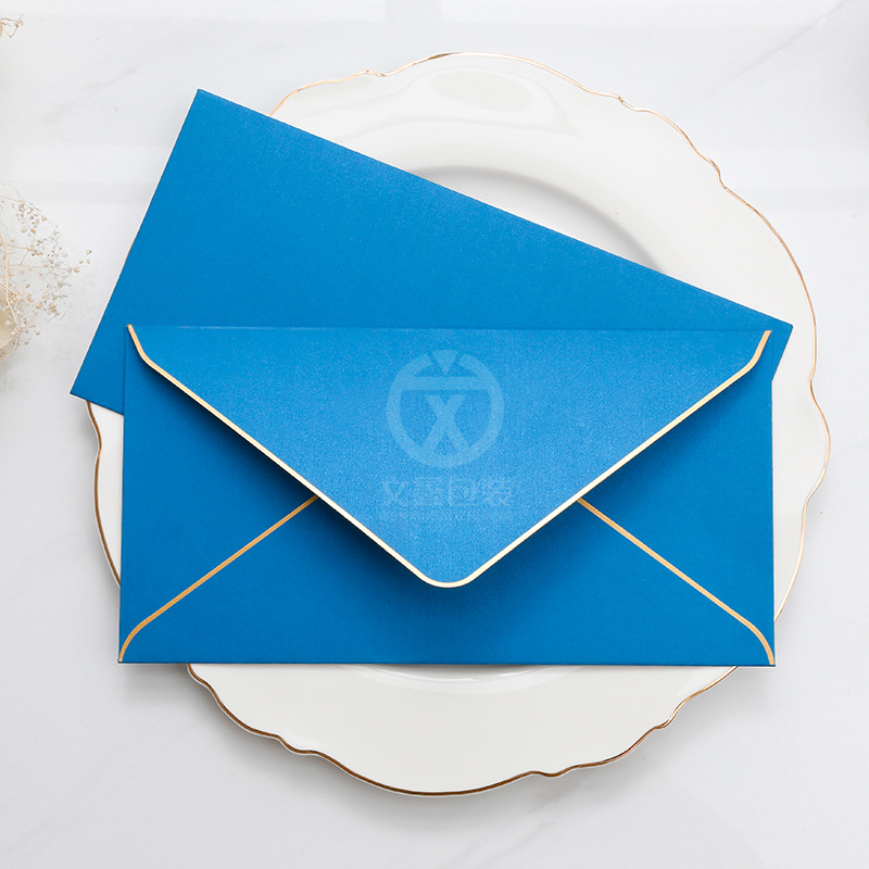 珠光纸金边信封现货邀请函创意封套定 做会员卡套信封袋定 制logo