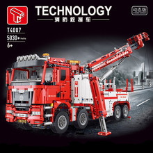 泰高乐T4007工程系列消防救援车遥控电动小颗粒儿童拼装积木玩具