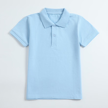 小学生校服蓝色短袖T恤男童女童纯白色半袖POLO衫学院风班服上衣