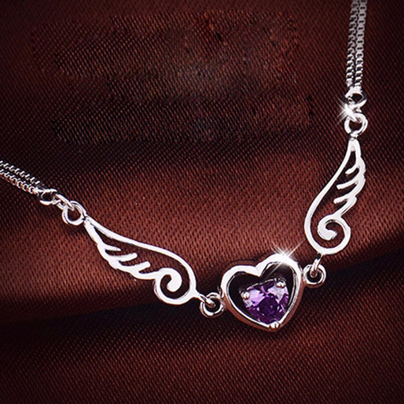 镀银锆石首饰韩版时尚学生个性手饰天使之翼爱心翅膀水晶手链礼物