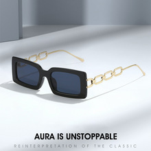 新款小方框太阳镜3220 跨境简约方形链条眼镜 个性百搭墨镜女批发