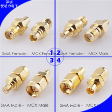 同轴射频MCX连接器 SMA公母转MCX公母接头 SMA-MCX转接头四件套