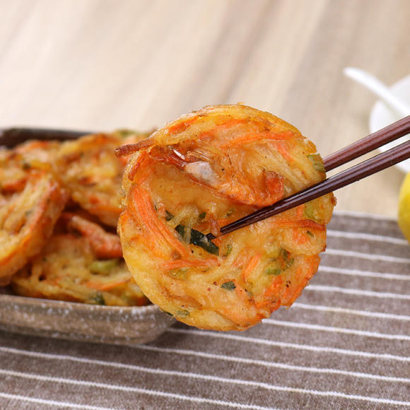 安膳小库天妇罗蔬菜虾饼500克10块 速冻虾饼 油炸日式虾饼半成品