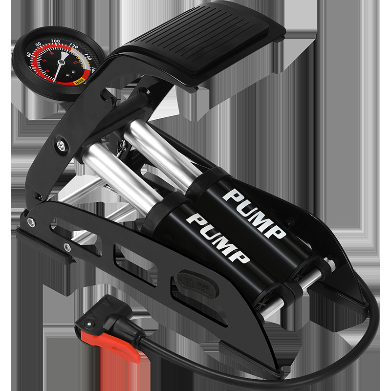 打气筒自行车充气泵筒家用通用单车打气泵电动电瓶车篮球便携脚踩