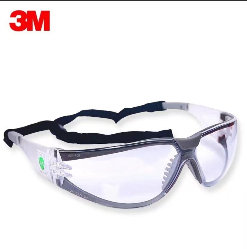 3m 护目镜113941骑行运动防冲击飞溅风沙劳保防尘透明平光防护眼