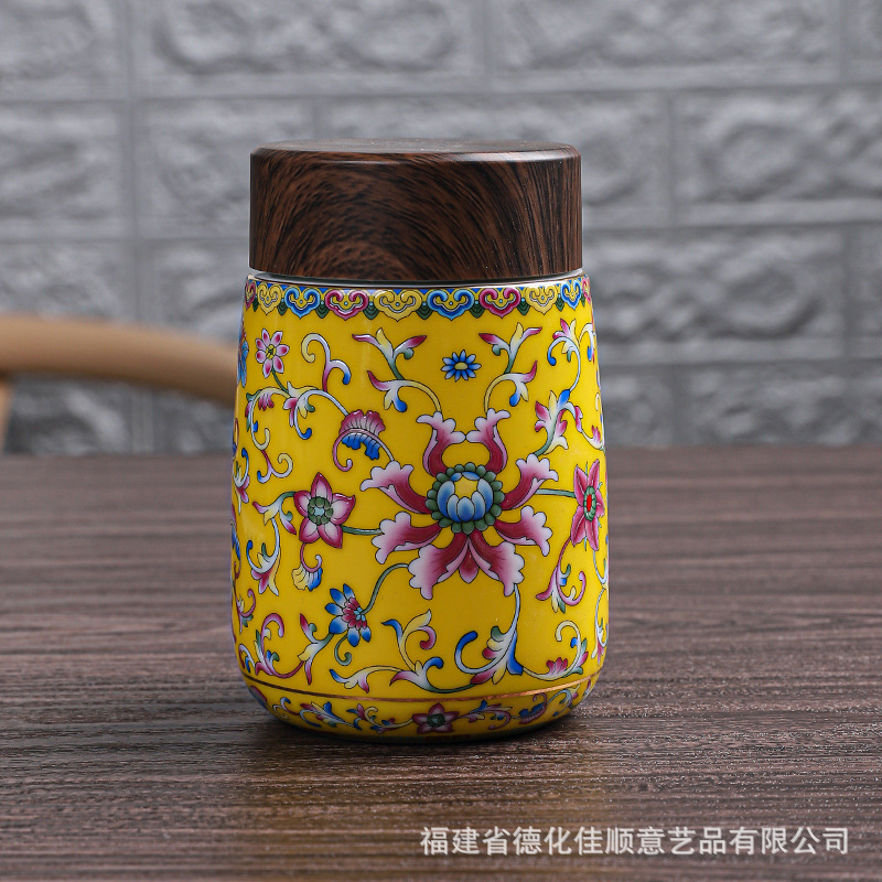 Spot Ceramic Enamel Hand Warmer Double-Layer Heat Insulation Energy Cup Household Portable Vacuum Cup Gift Printed Logo