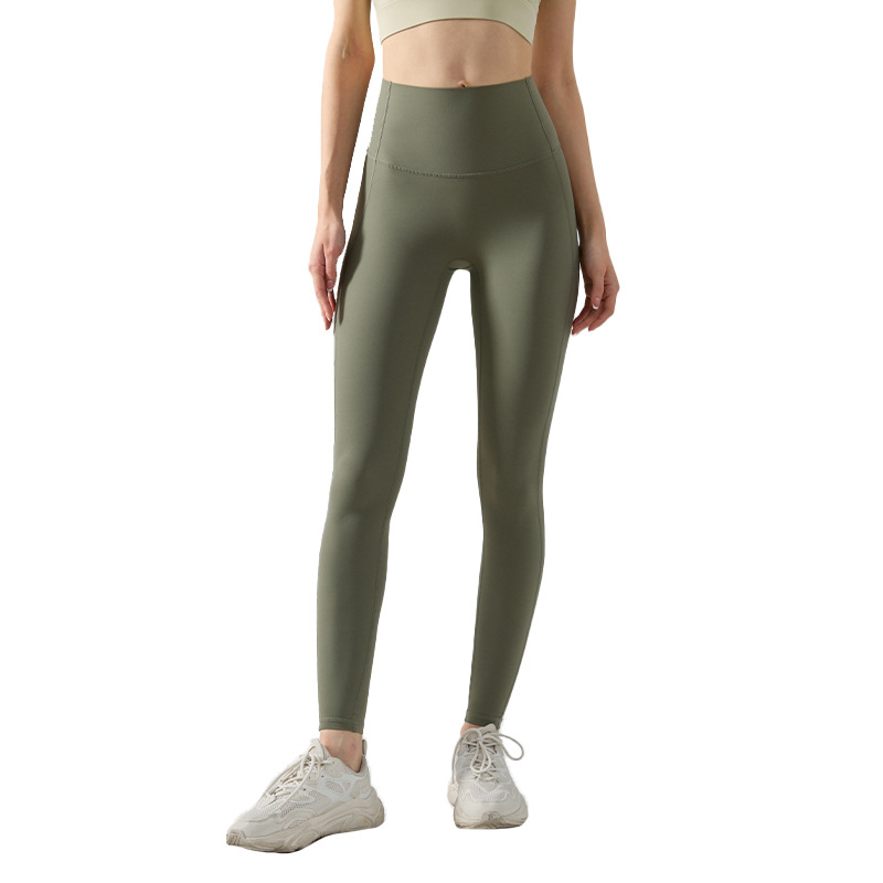 High-Strength Skinny Yoga Pants Composite High Waist Hip-Shaping Sports Trousers High Elastic Ultra-Thin Breathable Fitness Pants