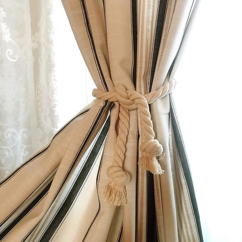 跨境美式田园乡村棉绳窗帘扣窗帘绑带绑绳流苏绑带子裁剪棉线绑带