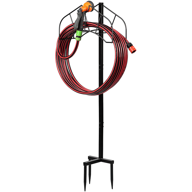 五金花园园林用品金属水管架多功能可拆卸插地立式收纳水软管挂架采购